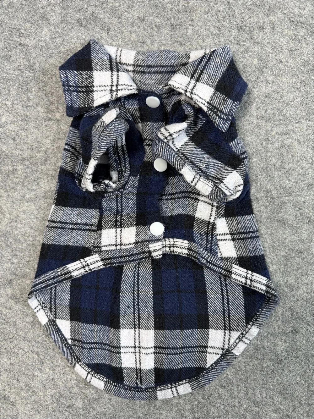 Lot of 3 Plaid Dog Shirts Small 7-10 lbs Button Front Pet Clothes